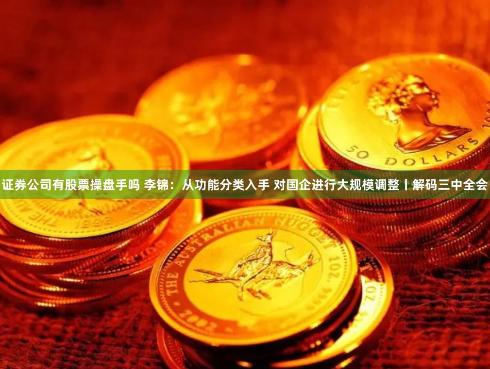 证券公司有股票操盘手吗 李锦：从功能分类入手 对国企进行大规模调整丨解码三中全会